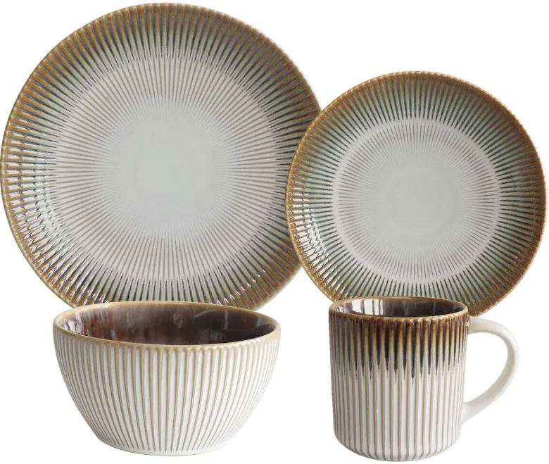 POCOline Kombiservice beige Steingut 16 tlg.