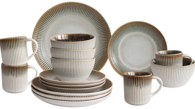 POCOline Kombiservice beige Steingut 16 tlg.