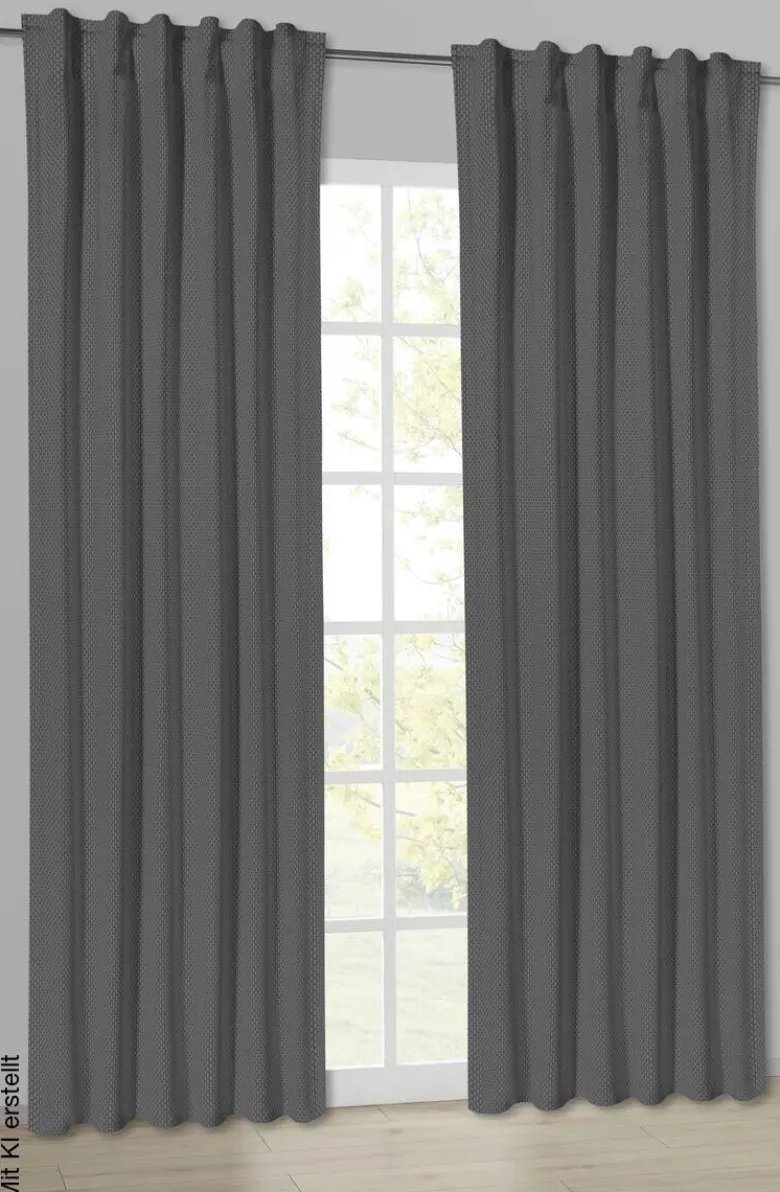 POCOline Kombivorhang Wabe anthrazit B/L: ca. 135x245 cm