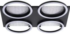 POCOline LED-Deckenleuchte Arietty schwarz Metall Kunststoff B/H/L: ca. 44,5x7x48 cm