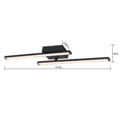 POCOline LED-Deckenleuchte Cleo II schwarz Kunststoff B/H/L: ca. 7x5,6x50 cm