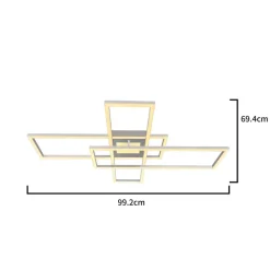 POCOline LED-Deckenleuchte Yara schwarz Kunststoff Metall B/H/L: ca. 69,4x11,5x99,2 cm