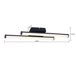 POCOline LED-Deckenleuchte Zehra schwarz Kunststoff B/H/L: ca. 7x5x44,5 cm