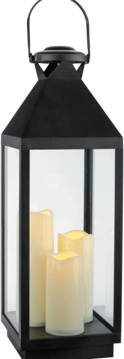 POCOline LED-Laterne schwarz B/H/L: ca. 19,5x60x19,5 cm