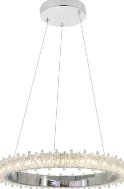 POCOline LED-Pendelleuchte Aurora Chrom Metall Acryl B/H/L: ca. 41x140x41 cm