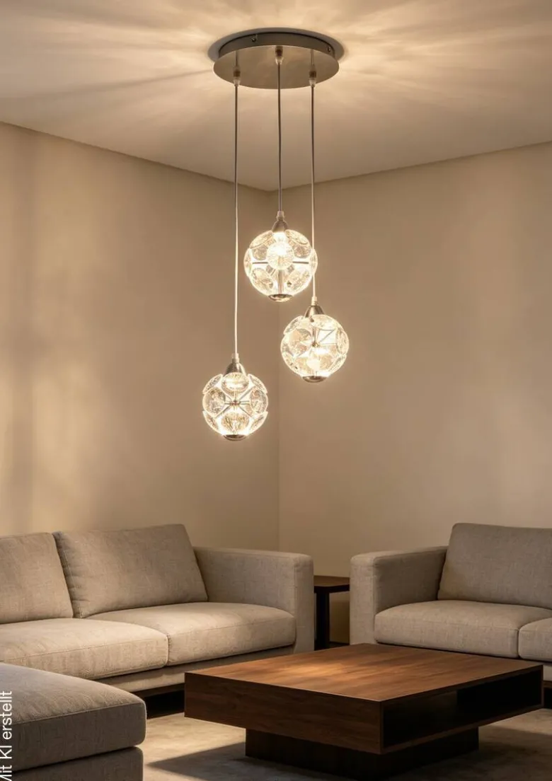 POCOline LED-Pendelleuchte Della Chrom B/H/L: ca. 35x120x35 cm