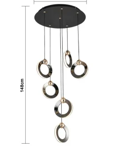 POCOline LED-Pendelleuchte Emilie schwarz Metall B/H/L: ca. 35x155x35 cm