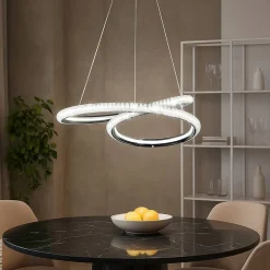 POCOline LED-Pendelleuchte Giorgia Chrom Acryl Metall H/D: ca. 120x45 cm