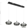 POCOline LED-Pendelleuchte Rings schwarz Metall B/H/L: ca. 22x120x82 cm