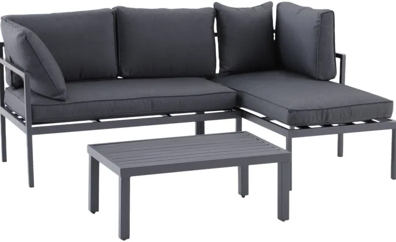 POCOline Loungeset Nizza dunkelgrau Stahlrohr
