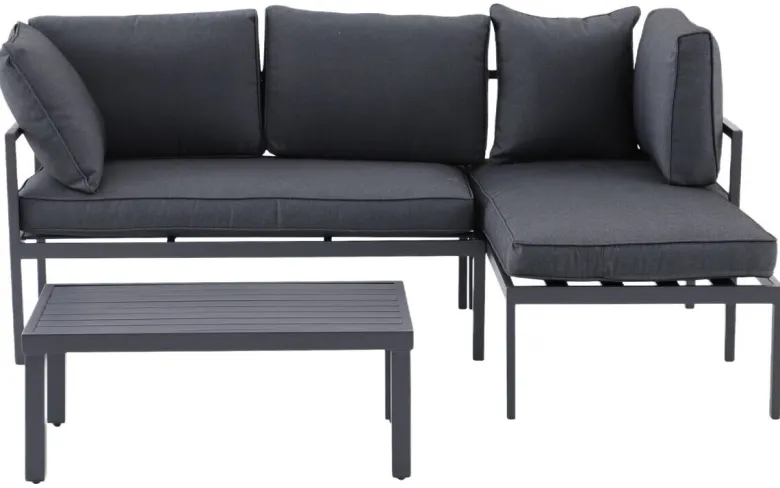 POCOline Loungeset Nizza dunkelgrau Stahlrohr