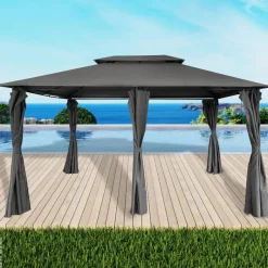 POCOline Pavillon schwarz Stahl B/H/L: ca. 400x270x300 cm