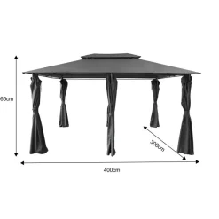 POCOline Pavillon schwarz Stahl B/H/L: ca. 400x270x300 cm