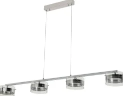 POCOline Pendelleuchte Annabell Chrom Metall Glas B/H: ca. 15x120 cm
