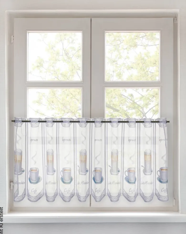 POCOline Scheibengardine Cappuccino braun B/L: ca. 145x45 cm