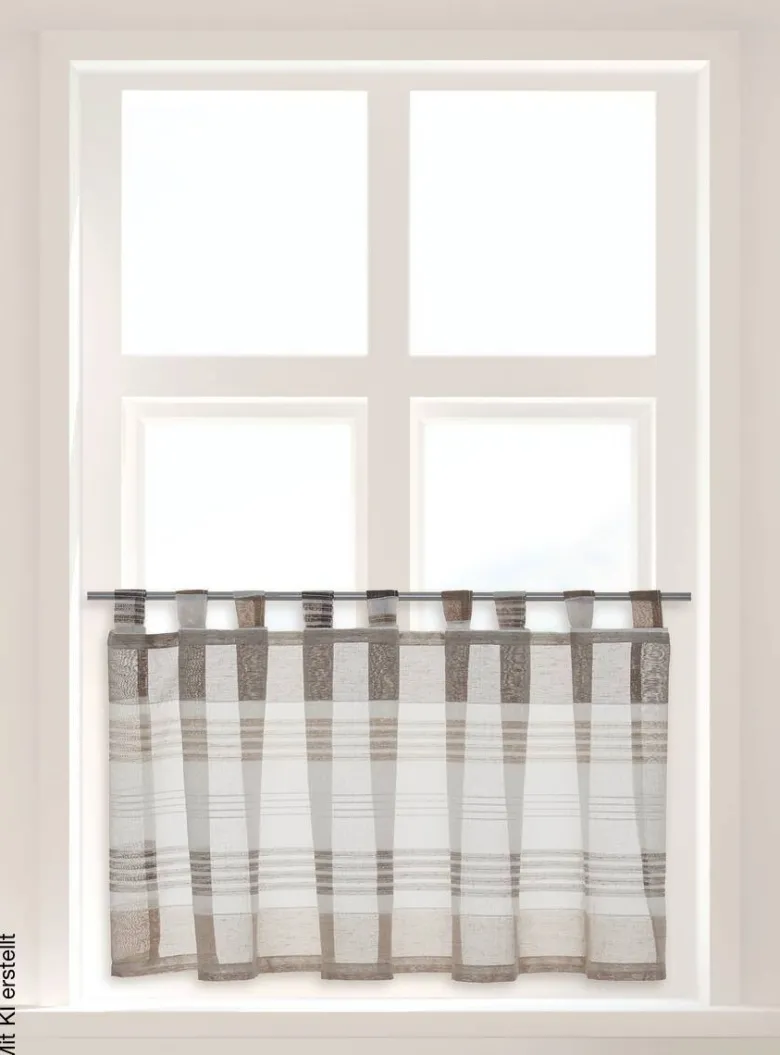 POCOline Scheibengardine Havana braun B/L: ca. 140x50 cm