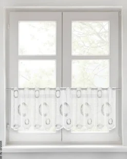 POCOline Scheibengardine Kreis grau B/L: ca. 150x45 cm