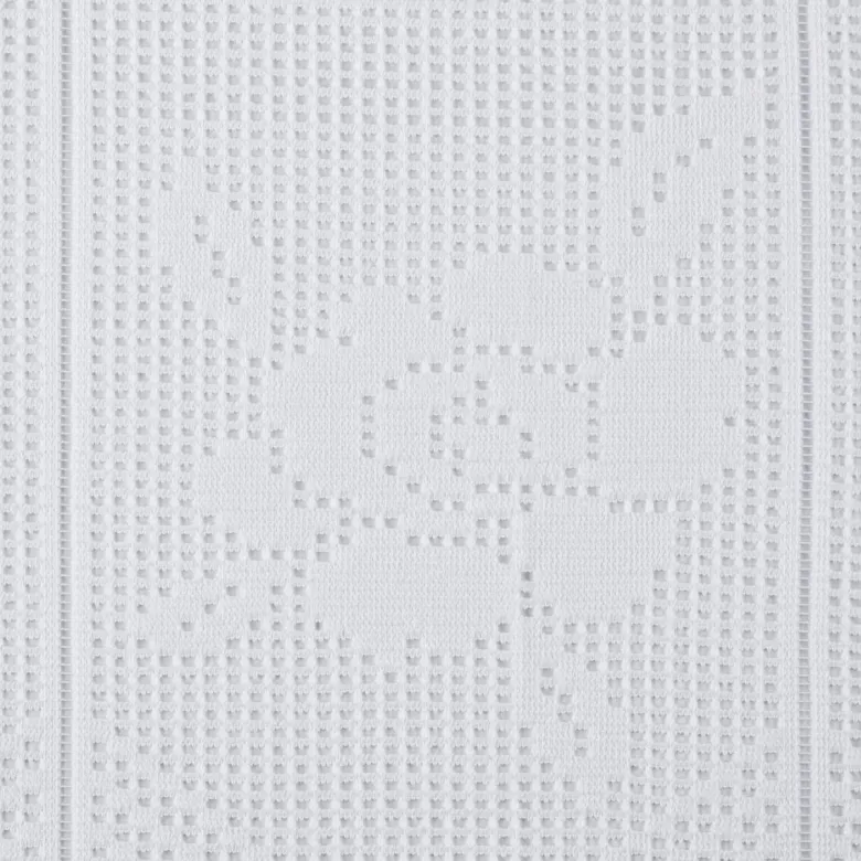 POCOline Scheibengardine Rosen weiß B/L: ca. 200x45 cm