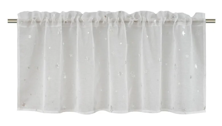 POCOline Scheibengardine Stars 2 weiß B/L: ca. 140x50 cm