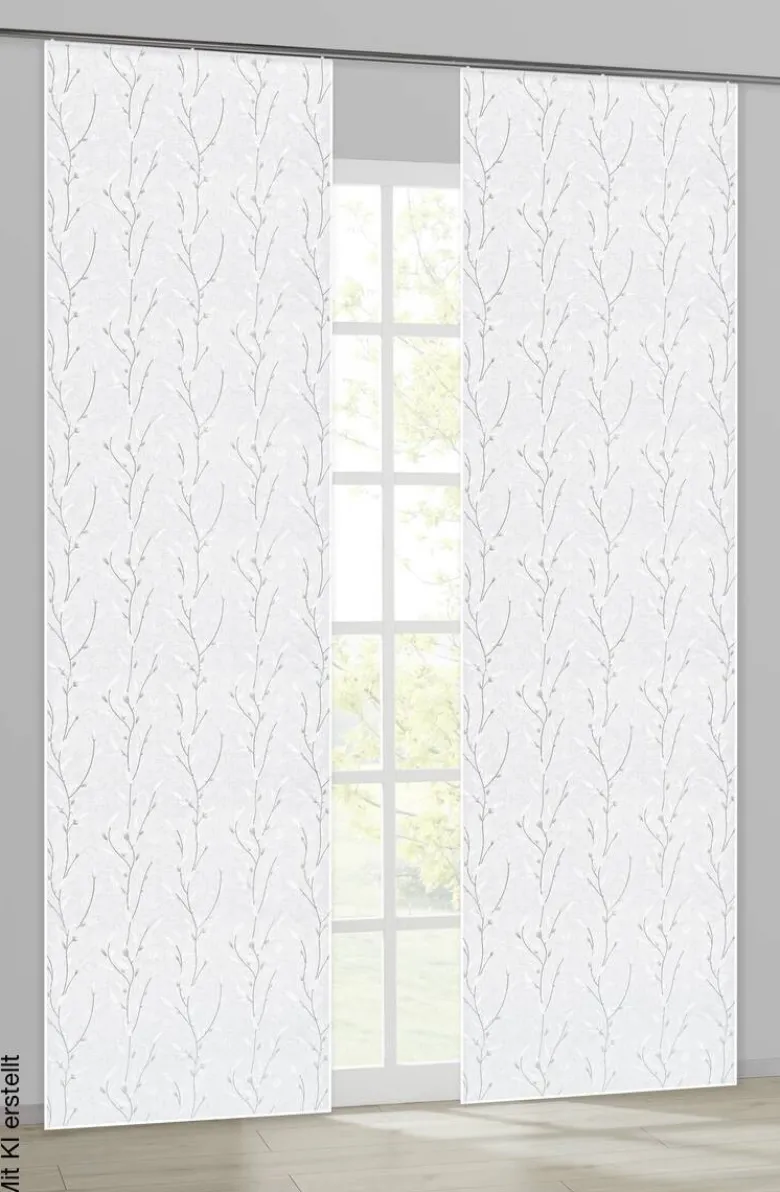 POCOline Schiebevorhang Barbara grau B/L: ca. 60x245 cm