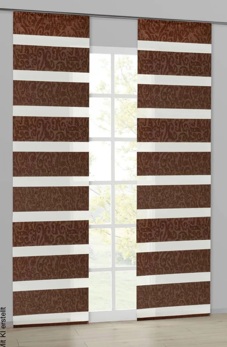 POCOline Schiebevorhang Mandy braun B/L: ca. 60x245 cm