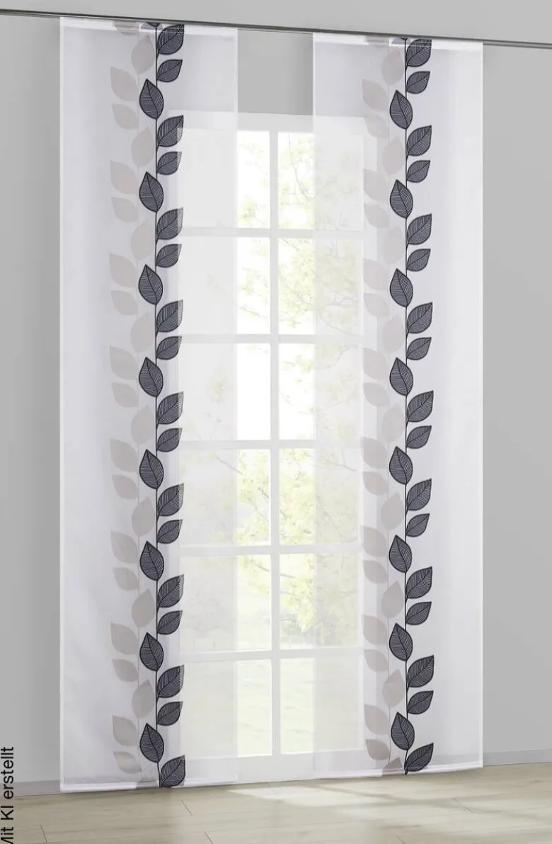 POCOline Schiebevorhang Pantheon schwarz B/L: ca. 60x245 cm