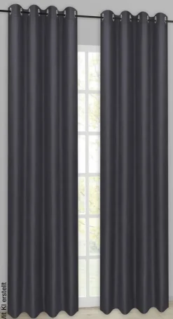 POCOline Ösenvorhang Barnaby schwarz B/L: ca. 140x235 cm