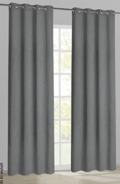 POCOline Ösenvorhang Cleo anthrazit B/L: ca. 140x240 cm