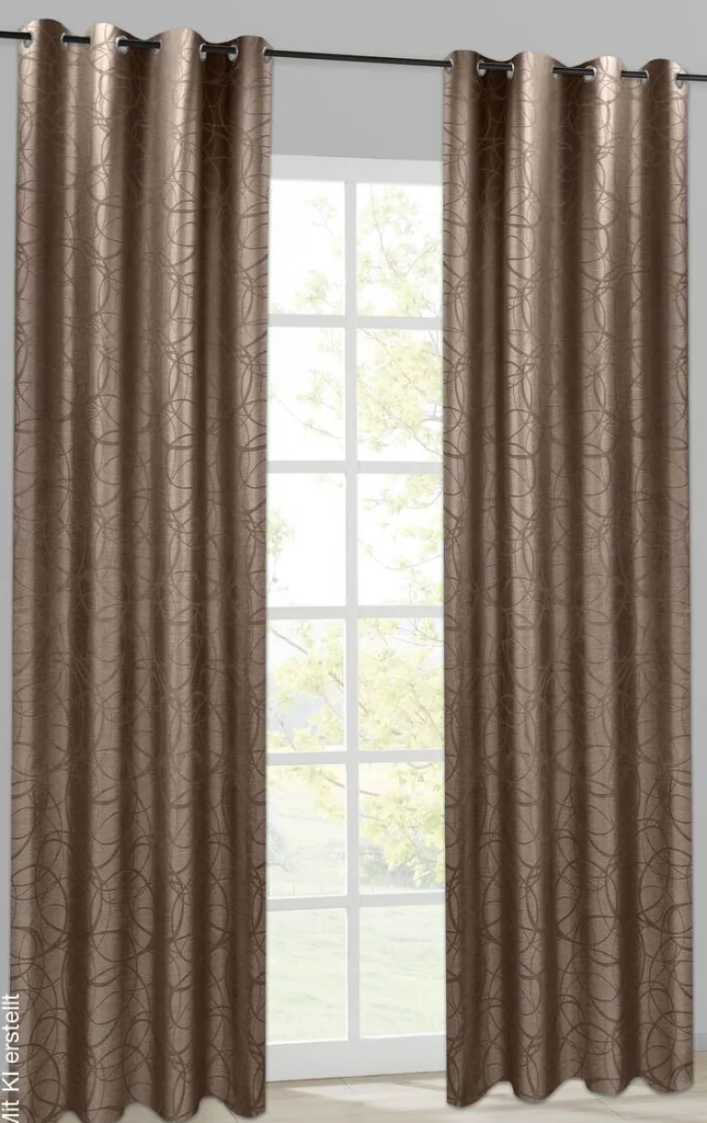 POCOline Ösenvorhang Eaton taupe B/L: ca. 140x245 cm