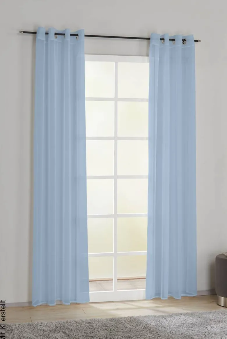 POCOline Ösenvorhang Micha blau B/L: ca. 135x235 cm
