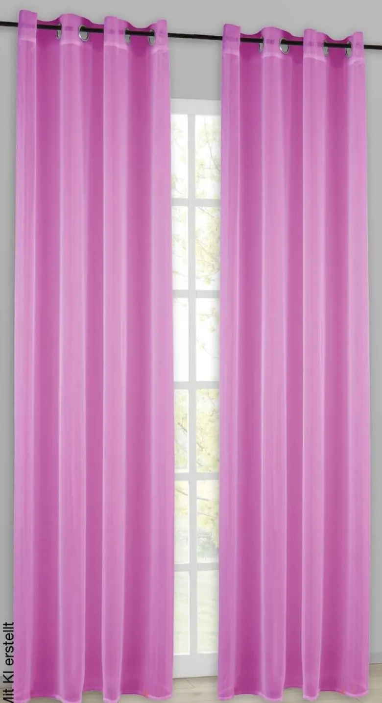 POCOline Ösenvorhang Micha pink B/L: ca. 135x235 cm