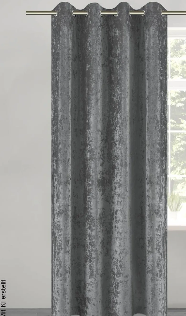 POCOline Ösenvorhang Shiny grau B/L: ca. 135x245 cm
