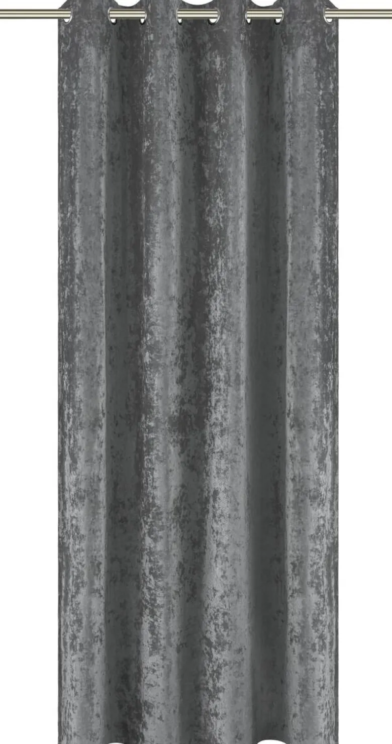POCOline Ösenvorhang Shiny grau B/L: ca. 135x245 cm