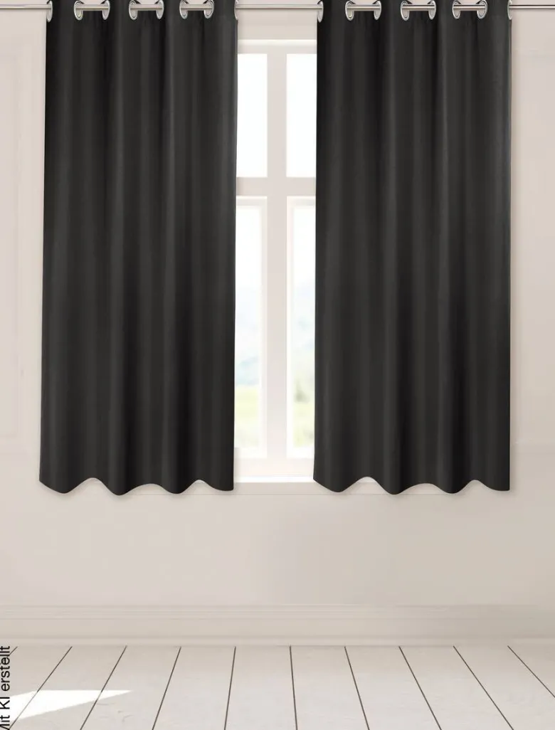 POCOline Ösenvorhang Sorrento schwarz B/L: ca. 140x175 cm