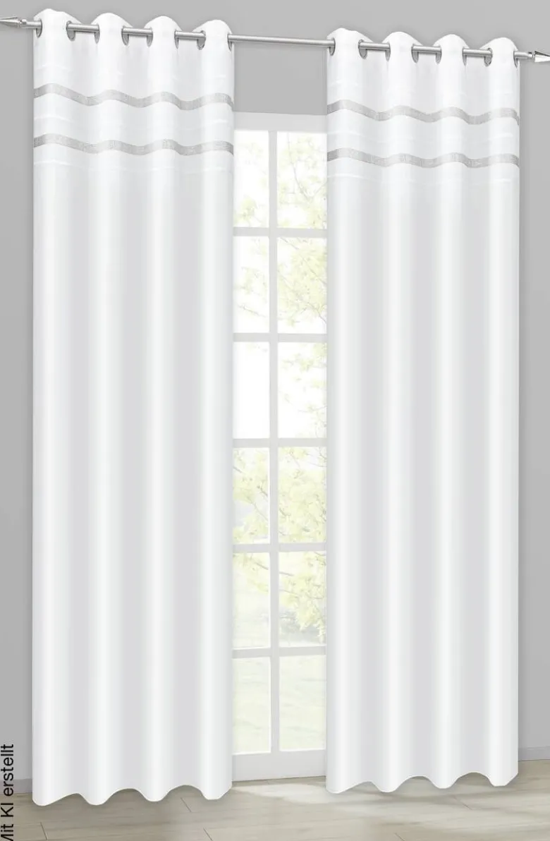 POCOline Ösenvorhang Strass weiß B/L: ca. 140x245 cm