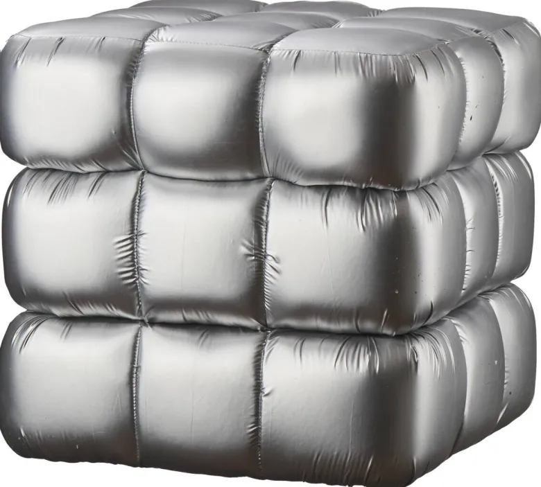 POCOline Sitzhocker silber B/H/L: ca. 43x43x43 cm
