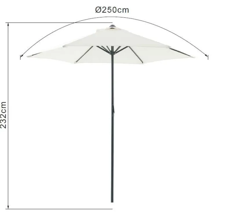 POCOline Sonnenschirm beige Polyester
