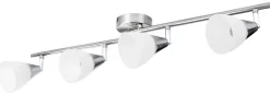 POCOline Spot 4-flg. Tadea nickel matt weiß Metall Glas B/H/L: ca. 9x20x70 cm E14 4 Brennstellen