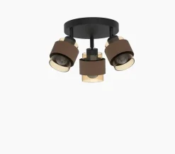 POCOline Spot Ida bronze schwarz amber Glas Metall B/H/L: ca. 19x19x19 cm E14 3 Brennstellen