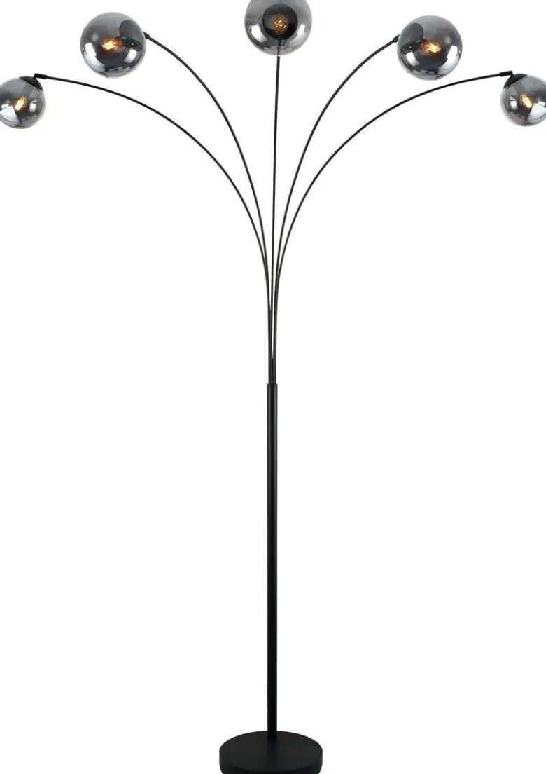 POCOline Stehlampe Akali schwarz Metall B/H: ca. 170x210 cm E14 5 Brennstellen