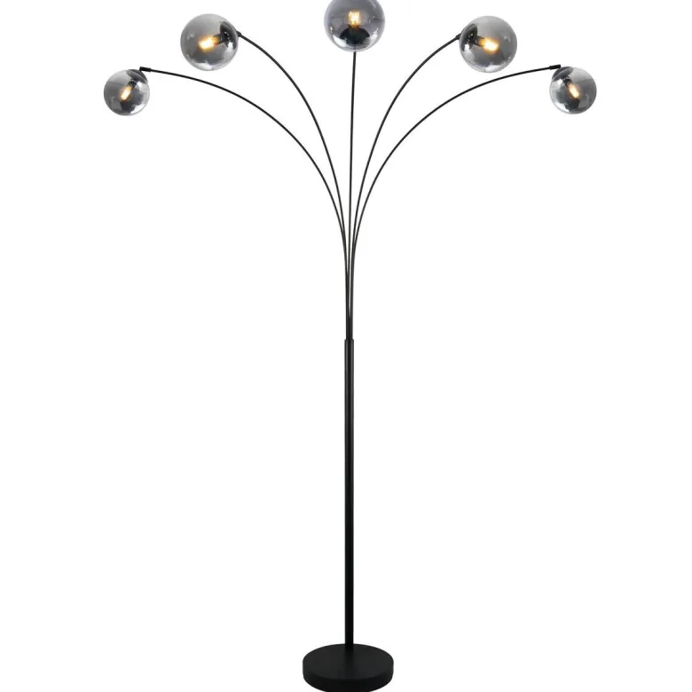 POCOline Stehlampe Akali schwarz Metall B/H: ca. 170x210 cm E14 5 Brennstellen