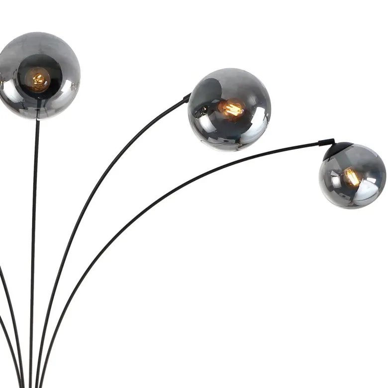 POCOline Stehlampe Akali schwarz Metall B/H: ca. 170x210 cm E14 5 Brennstellen