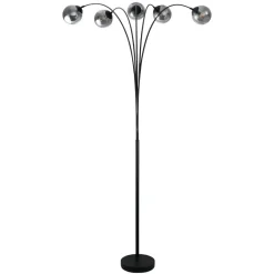 POCOline Stehlampe Akali schwarz Metall B/H: ca. 170x210 cm E14 5 Brennstellen