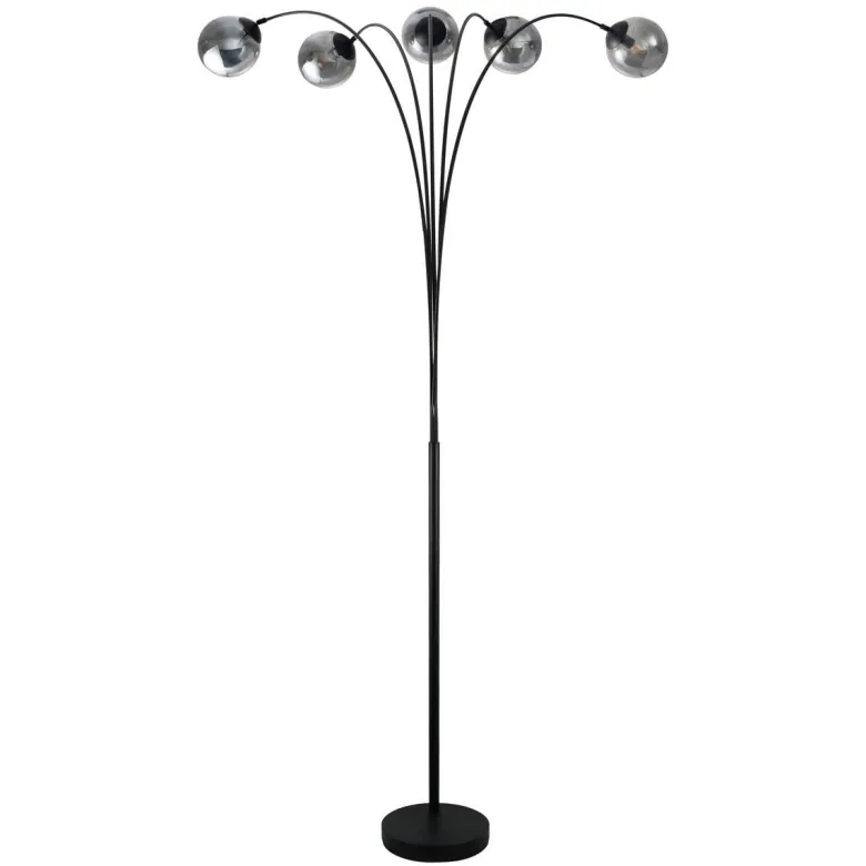 POCOline Stehlampe Akali schwarz Metall B/H: ca. 170x210 cm E14 5 Brennstellen