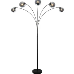 POCOline Stehlampe Akali schwarz Metall B/H: ca. 170x210 cm E14 5 Brennstellen