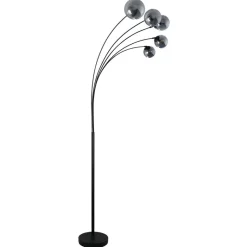 POCOline Stehlampe Akali schwarz Metall B/H: ca. 170x210 cm E14 5 Brennstellen
