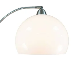 POCOline Stehlampe Arco weiß nickel Metall Kunststoff H: ca. 208 cm E27 1 Brennstellen