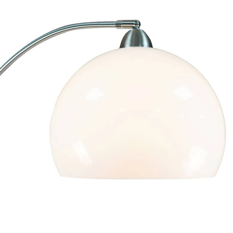 POCOline Stehlampe Arco weiß nickel Metall Kunststoff H: ca. 208 cm E27 1 Brennstellen
