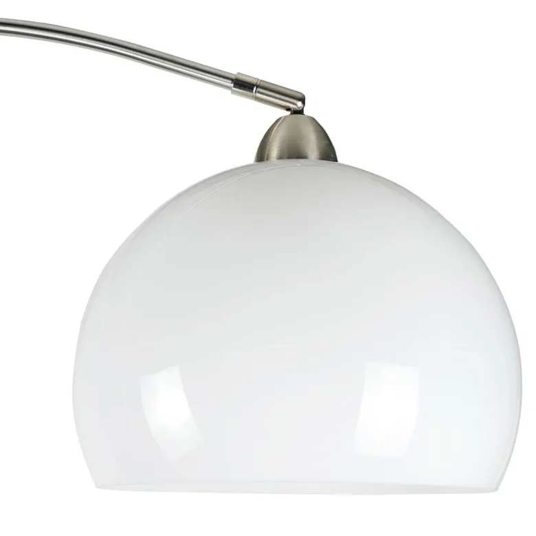 POCOline Stehlampe Arco weiß nickel Metall Kunststoff H: ca. 208 cm E27 1 Brennstellen
