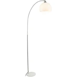 POCOline Stehlampe Arco weiß nickel Metall Kunststoff H: ca. 208 cm E27 1 Brennstellen